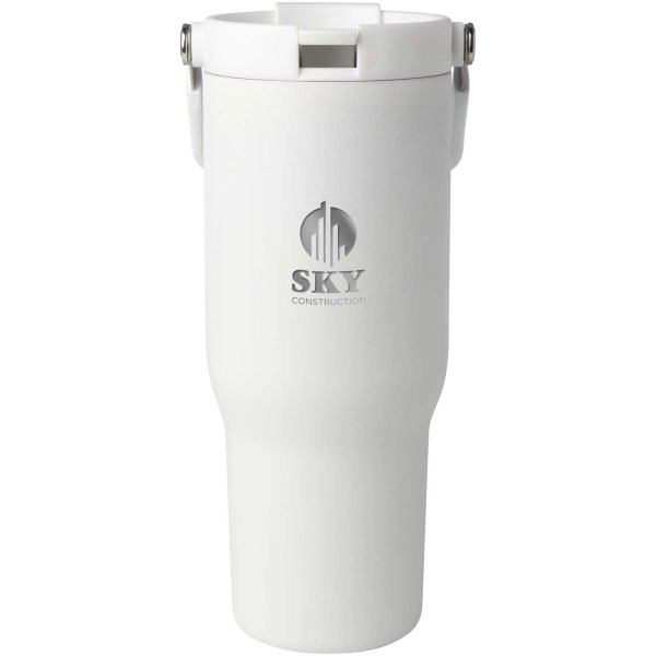 Immagine Bicchiere termico da 900 ml in acciaio inossidabile riciclato certificato RCS con sottovuoto in rame e coperchio a doppia fun
