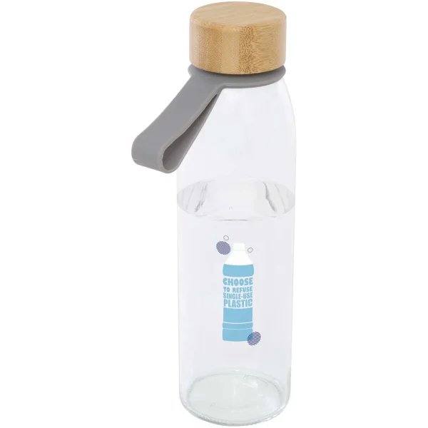 Immagine Borraccia in vetro da 500 ml con manico in silicone e coperchio in bambù Porto 