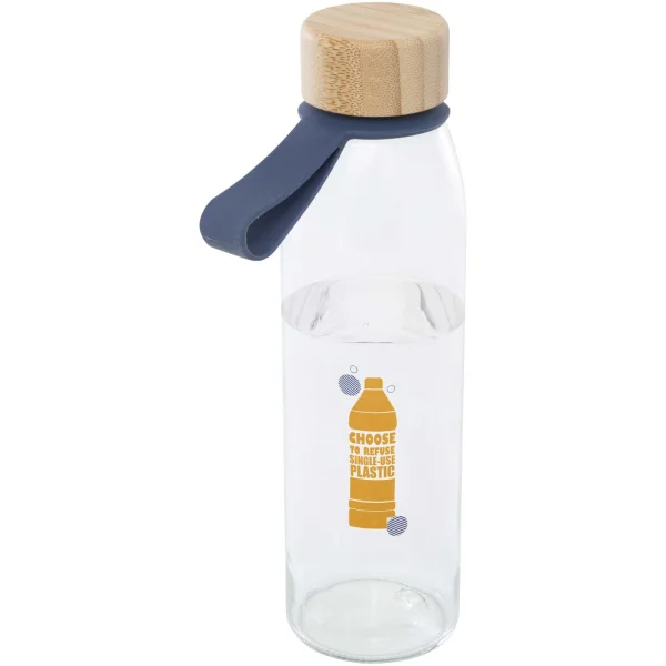 Immagine Borraccia in vetro da 500 ml con manico in silicone e coperchio in bambù Porto 