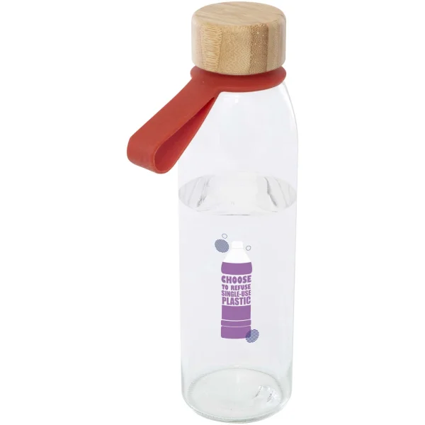 Immagine Borraccia in vetro da 500 ml con manico in silicone e coperchio in bambù Porto 