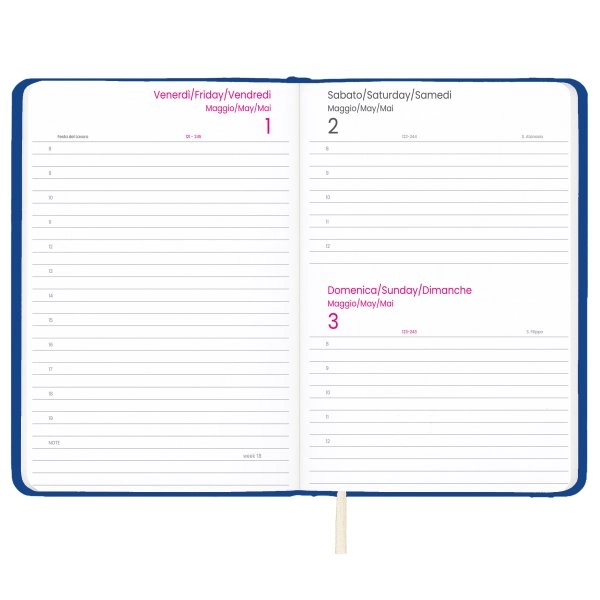 Immagine Agenda giornaliera 2027. Copertina rigida in cartoncino laminato opaco.