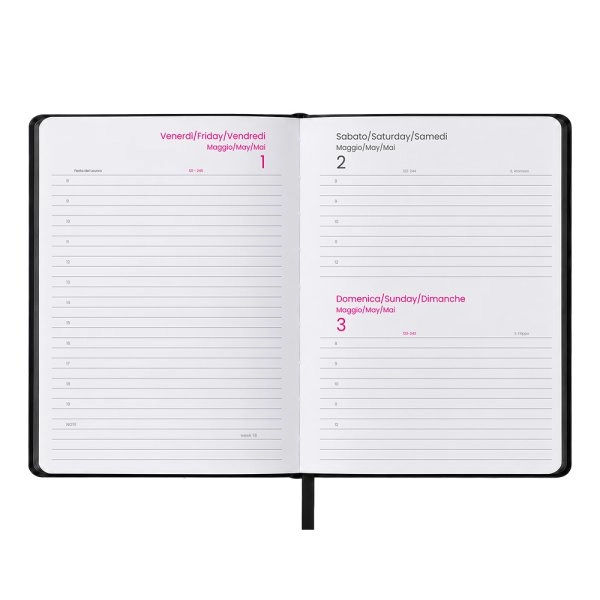 Immagine Agenda giornaliera 2027. Copertina rigida in termo PU e bordo pagine colorato