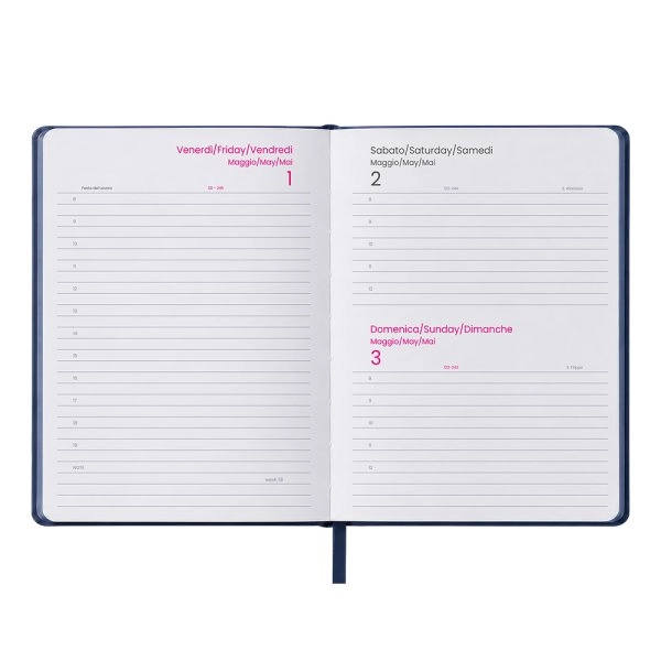 Immagine Agenda giornaliera 2027. Copertina rigida in termo PU e bordo pagine colorato