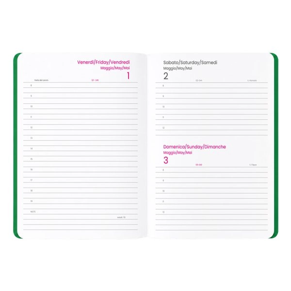 Immagine Agenda giornaliera 2027. Copertina flessibile in soft PU e bordo pagine colorato