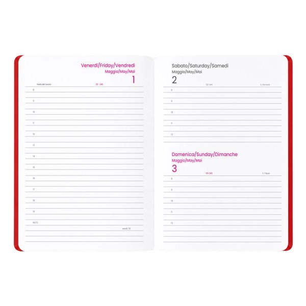 Immagine Agenda giornaliera 2027. Copertina flessibile in soft PU e bordo pagine colorato
