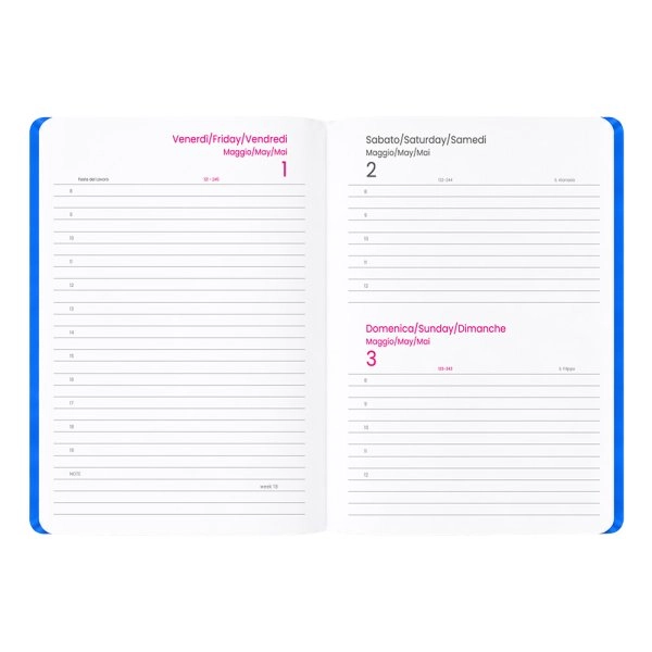 Immagine Agenda giornaliera 2027. Copertina flessibile in soft PU e bordo pagine colorato