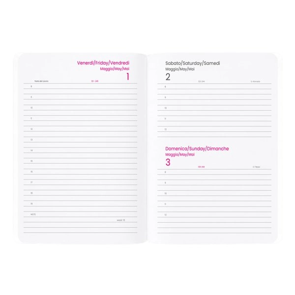 Immagine Agenda giornaliera 2027. Copertina flessibile in soft PU e bordo pagine colorato