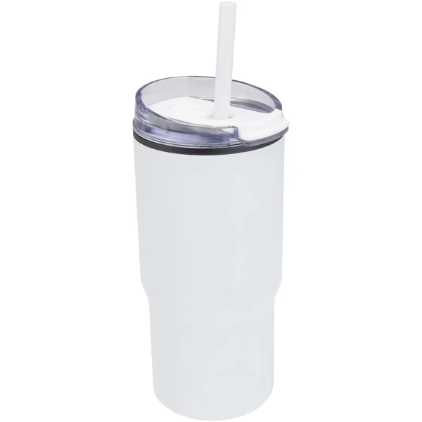 Bicchiere termico in materiale riciclato RCS a doppia parete con cannuccia da 540 ml Westin