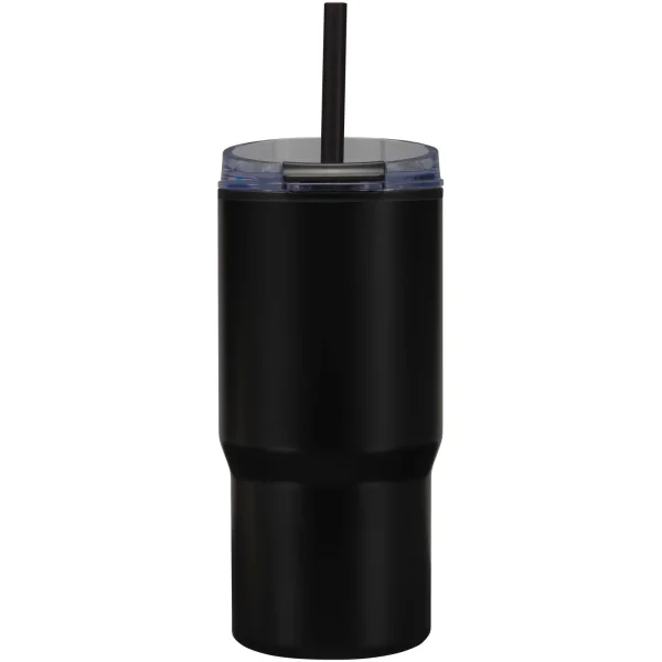 Immagine Bicchiere termico in materiale riciclato RCS a doppia parete con cannuccia da 540 ml Westin