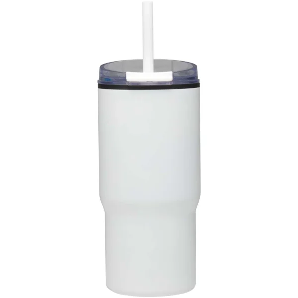 Immagine Bicchiere termico in materiale riciclato RCS a doppia parete con cannuccia da 540 ml Westin