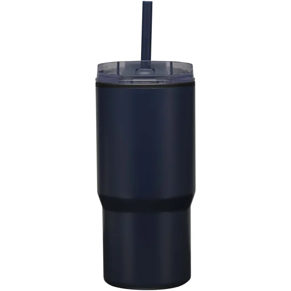 Immagine Bicchiere termico in materiale riciclato RCS a doppia parete con cannuccia da 540 ml Westin