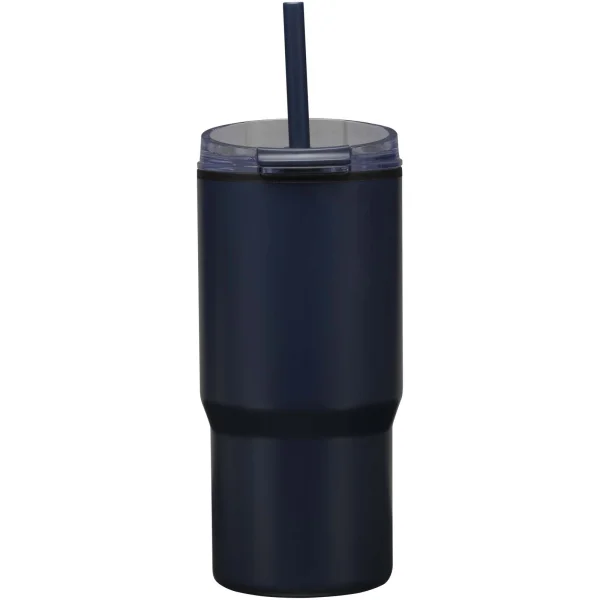 Immagine Bicchiere termico in materiale riciclato RCS a doppia parete con cannuccia da 540 ml Westin