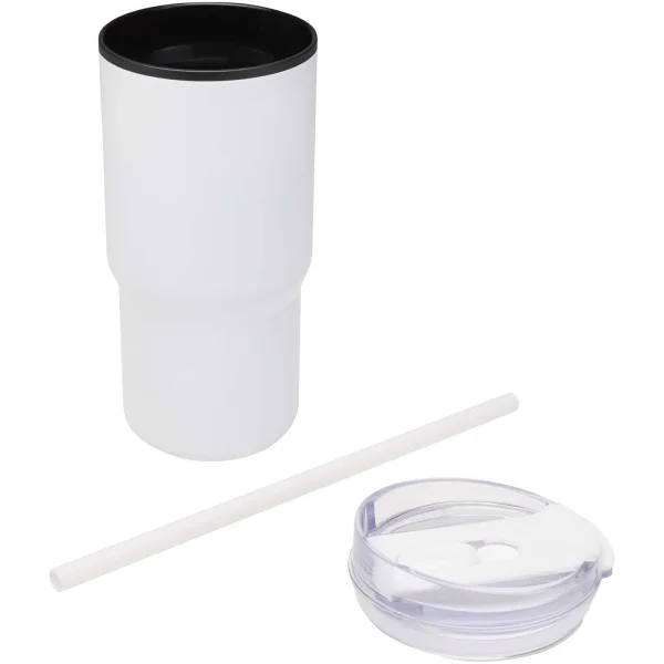 Immagine Bicchiere termico in materiale riciclato RCS a doppia parete con cannuccia da 540 ml Westin