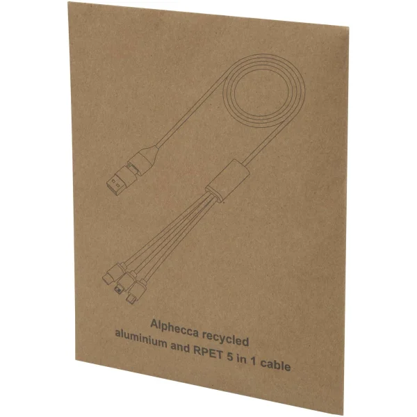 Immagine Cavo di ricarica 5 in 1 in alluminio riciclato e RPET Alphecca 