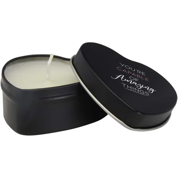 Immagine Candela in scatola di latta a forma di cuore all'aroma di vaniglia Blissful