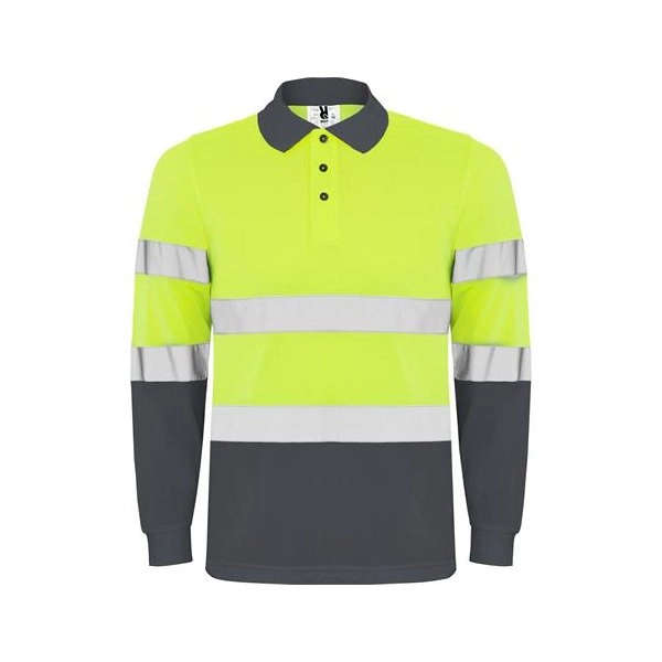 R9306 - Roly Polaris Manica Lunga Polo Uomo Alta Visibilità